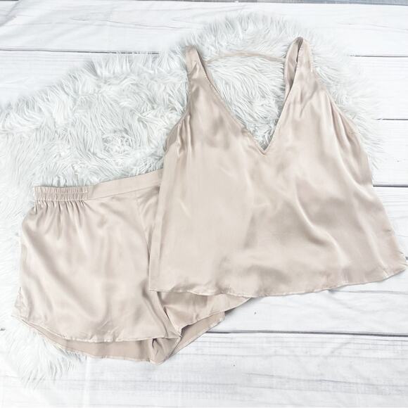 🆕 Lunya Women's Washable Silk Tank Set V-Neck Size XL in Otium Tan - Picture 4 of 8